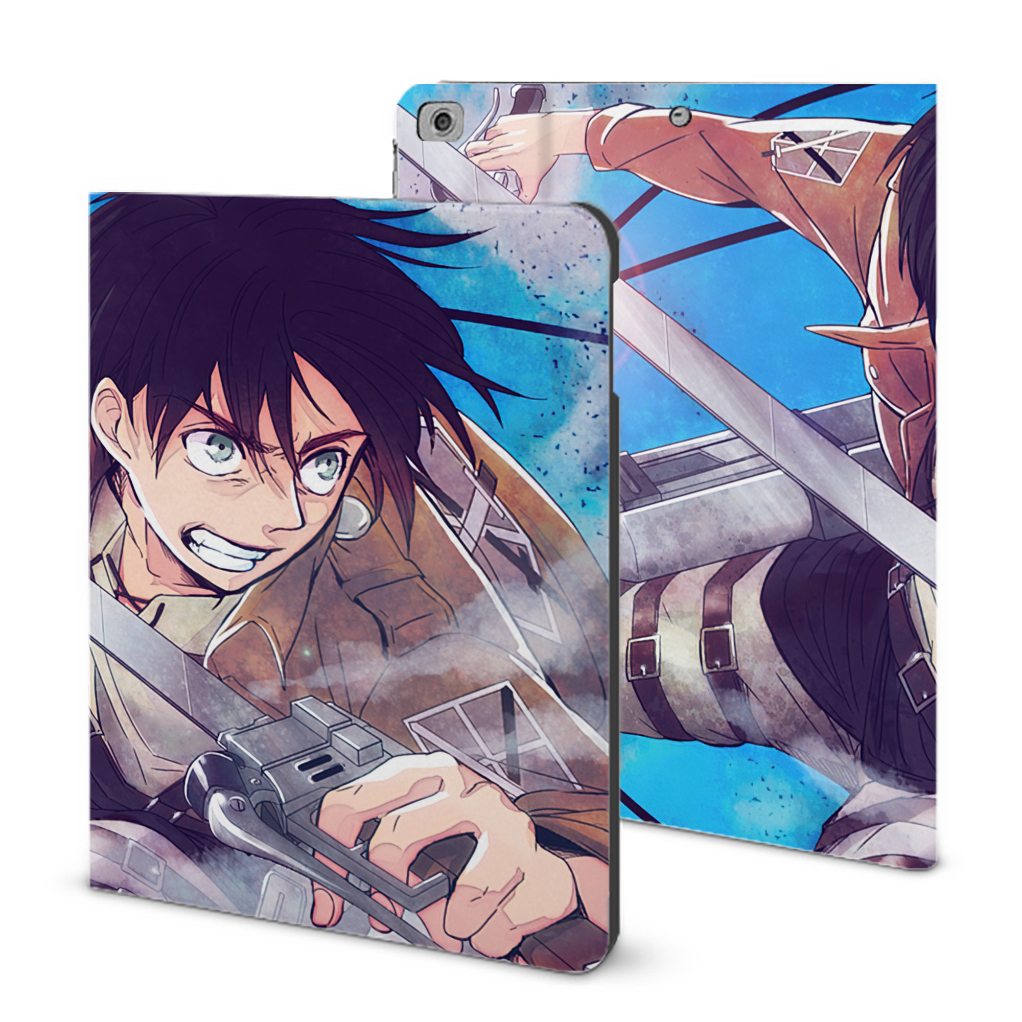 （画像用） 進撃の巨人 Attack on Titan IPad ケース ブック型 PUレザー TPU 耐衝撃 軽量 薄型 ペン収納なし 全面保護 IPad 各モデル対応